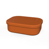 NNEDSZ Dark Orange Food-Grade Silicone Lunch Box - Microwave Safe Bento Box with Dividers & Airtight Seal