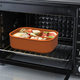 NNEDSZ Dark Orange Food-Grade Silicone Lunch Box - Microwave Safe Bento Box with Dividers & Airtight Seal