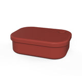 NNEDSZ Dark Red Food-Grade Silicone Lunch Box - Microwave Safe Bento Box with Dividers & Airtight Seal