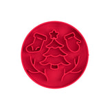 NNEDSZ Red Silicone Slow Feeder Bowl for Dogs - Anti-Choking Christmas-Themed Lick Mat