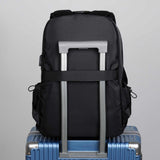 NNEDSZ Blue Business Casual Laptop Backpack with USB Charging Port - Travel, Work, and Student Use