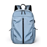 NNEDSZ Sky Blue Business Casual Laptop Backpack with USB Charging Port - Travel, Work, and Student Use
