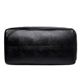 NNEDSZ Black Men's Large-Capacity PU Leather Gym Bag - Travel, Shoulder, and Duffel Bag for Fitness and Yoga