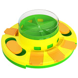 NNEDSZ Green Interactive Dog Puzzle Toy - Press and Feed Slow Feeder with Treat Dispenser