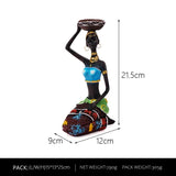 NNEDSZ Blue European Resin African Woman Candle Holders - Decorative Tabletop Candle Stands for Coffee Bars & Home Decor