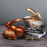NNEDSZ Brown Pelican Resin Decor Bowl – Unique Key, Candy, and Storage Organizer for Home Decoration