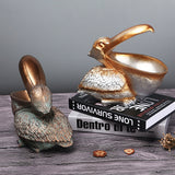 NNEDSZ Brown Pelican Resin Decor Bowl – Unique Key, Candy, and Storage Organizer for Home Decoration