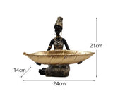 NNEDSZ Elegant African Woman Resin Tray - Unique Home Decor and Storage Organizer