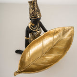 NNEDSZ Elegant African Woman Resin Tray - Unique Home Decor and Storage Organizer