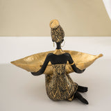 NNEDSZ Elegant African Woman Resin Tray - Unique Home Decor and Storage Organizer
