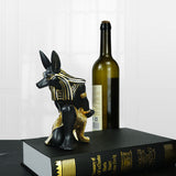 NNEDSZ Egyptian Anubis Dog Wine Rack – Unique Resin Wine Holder for Home Decor