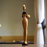NNEDSZ White Exotic African Woman Figurine - Elegant Resin Sculptures for Home Decor