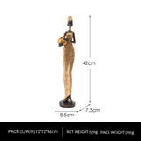 NNEDSZ Gold Exotic African Woman Figurine - Elegant Resin Sculptures for Home Decor