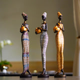 NNEDSZ Streaks Exotic African Woman Figurine - Elegant Resin Sculptures for Home Decor