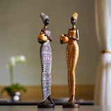 NNEDSZ Exotic African Woman Figurine - Elegant Resin Sculptures for Home Decor