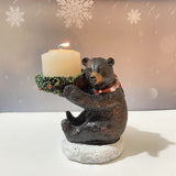 NNEDSZ Bear With Candlestick In Hand Candle Holder – Unique Aromatherapy Table Decor