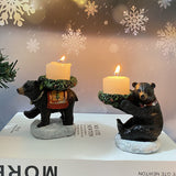 NNEDSZ Bear With Candlestick In Hand Candle Holder – Unique Aromatherapy Table Decor