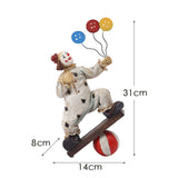 NNEDSZ Vintage Circus Clown Figurines - Retro Balloon and Bicycle Ornaments