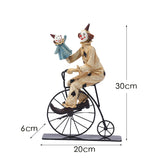 NNEDSZ Vintage Circus Clown Figurines - Retro Balloon and Bicycle Ornaments