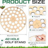 NNEDSZ 42-Hole Wooden Golf Ball Stand | Laser-Cut Organizer for Golf Lovers | Durable & High-Quality Storage Rack