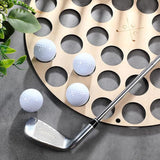 NNEDSZ 42-Hole Wooden Golf Ball Stand | Laser-Cut Organizer for Golf Lovers | Durable & High-Quality Storage Rack
