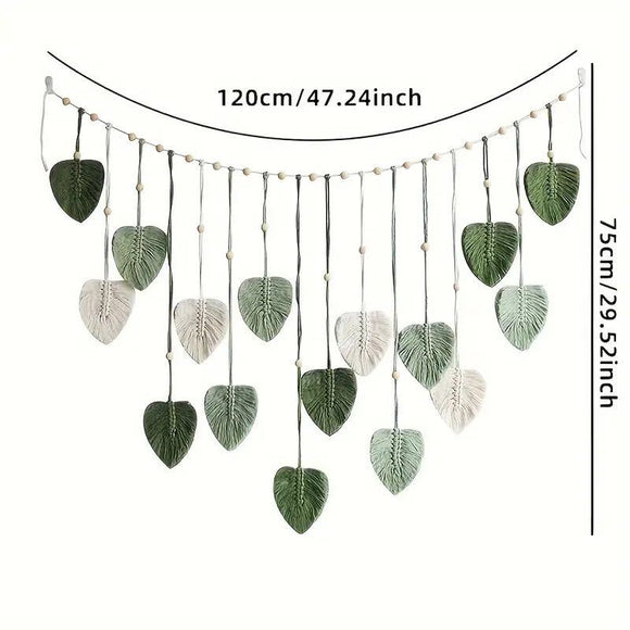 NNEDSZ Hand -woven leaf tapestry green 120x75cm