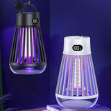 NNEDSZ Black 360° Electric Mosquito Killer Lamp - UV Light Insect Zapper with Digital Display for Indoor and Outdoor Use