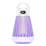 NNEDSZ White 360° Electric Mosquito Killer Lamp - UV Light Insect Zapper with Digital Display for Indoor and Outdoor Use