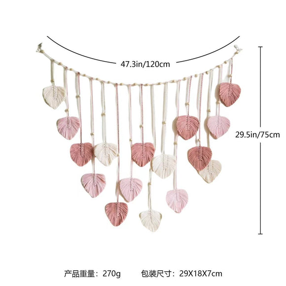 NNEDSZ Hand -woven leaf tapestry pink 120x75cm