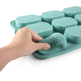 NNEDSZ Pink Silicone Mini Bread Loaf Baking Mold - Non-Stick 8-Cavity Bakeware Pan with Handles for Baking Cakes and Bread