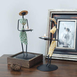 NNEDSZ Red Dress Modern Iron Art Candle Holder - Stylish Decorative Candle Stand for Living Room, Dining Room, and Study