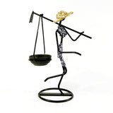 NNEDSZ Black-white Modern Iron Art Candle Holder - Stylish Decorative Candle Stand for Living Room, Dining Room, and Study