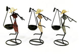 NNEDSZ Red Dress Modern Iron Art Candle Holder - Stylish Decorative Candle Stand for Living Room, Dining Room, and Study
