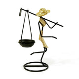 NNEDSZ Long Golden Dress Modern Iron Art Candle Holder - Stylish Decorative Candle Stand for Living Room, Dining Room, and Study