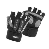 NNEDSZ L White Fingerless Workout Gloves with Wrist Support - Non-Slip, Breathable Gym Gloves for Weightlifting and Cycling
