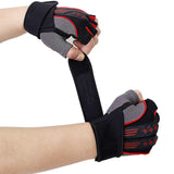 NNEDSZ L White Fingerless Workout Gloves with Wrist Support - Non-Slip, Breathable Gym Gloves for Weightlifting and Cycling