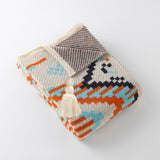 NNEDSZ 110x130cm Bohemian Woven Throw Blanket - Soft Decorative Sofa Cover with Tassels for Living Room and Bedroom