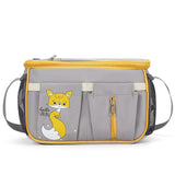 NNEDSZ Grey Stroller Organizer Bag - Multi-Functional Baby Bag with Touchscreen Window, USB Port, and Bottle Holders