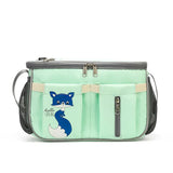 NNEDSZ Green Stroller Organizer Bag - Multi-Functional Baby Bag with Touchscreen Window, USB Port, and Bottle Holders
