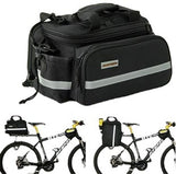 NNEDSZ Black Insulated Bike Rear Rack Bag - Waterproof Storage Bag with Soft PE Padding for Cycling