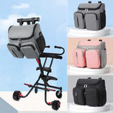NNEDSZ Pink Universal Stroller Organizer Bag - Multi-Pocket Hanging Storage Bag for Baby Essentials