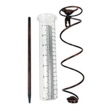 NNEDSZ Decorative Garden Rain Gauge – Glass Rain Meter with Metal Stake and Bird Design