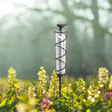 NNEDSZ Decorative Garden Rain Gauge – Glass Rain Meter with Metal Stake and Bird Design