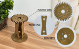 NNEDSZ Wooden Kumihimo Marudai Stand – Craft Tool for Braiding and Creative Cord Making