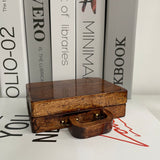 NNEDSZ Brown Vintage Wooden Display Box – Glass Lid Organizer for Rocks, Jewelry, and Collectibles