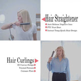 NNEDSZ 2-in-1 Hair Straightener and Curler – Ceramic Ionic Hair Styling Tool for Smooth and Wavy Hair