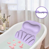 NNEDSZ Grey Silicone Bath Pillow - Ergonomic Design with Suction Cups for Comfortable Bathtub Support