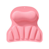 NNEDSZ Pink Silicone Bath Pillow - Ergonomic Design with Suction Cups for Comfortable Bathtub Support