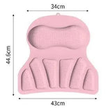 NNEDSZ Pink Silicone Bath Pillow - Ergonomic Design with Suction Cups for Comfortable Bathtub Support