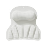 NNEDSZ White Silicone Bath Pillow - Ergonomic Design with Suction Cups for Comfortable Bathtub Support